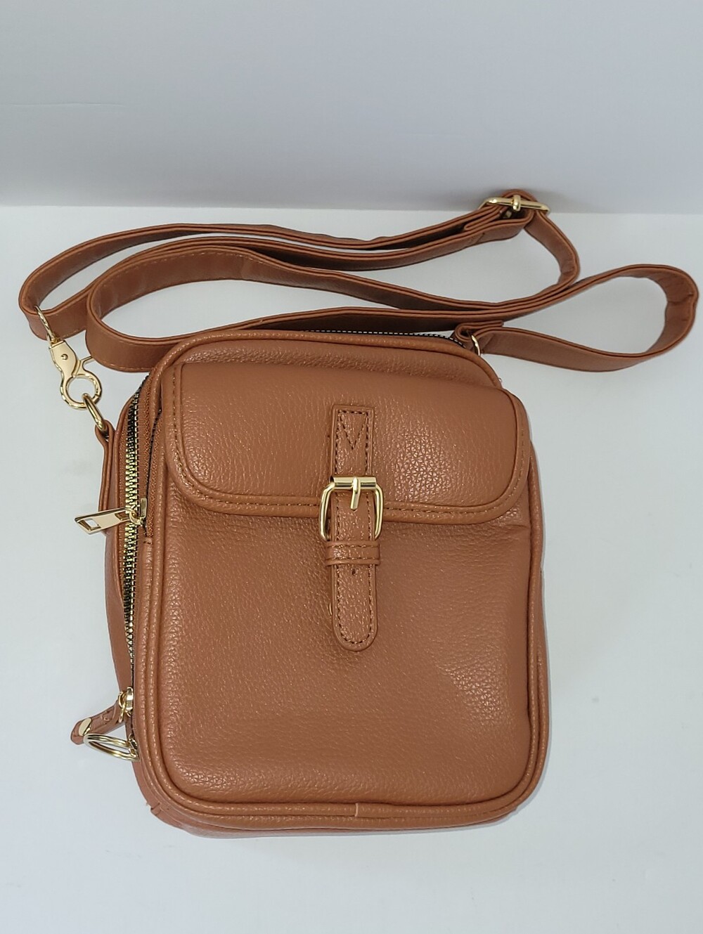 Small brown-tan shoulder messenger Crossbody travel purse Handbags